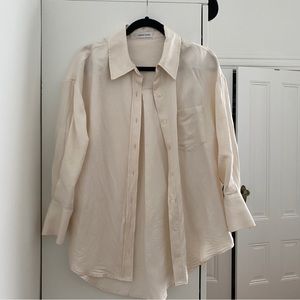 Anine Bing Button Down Blush Top